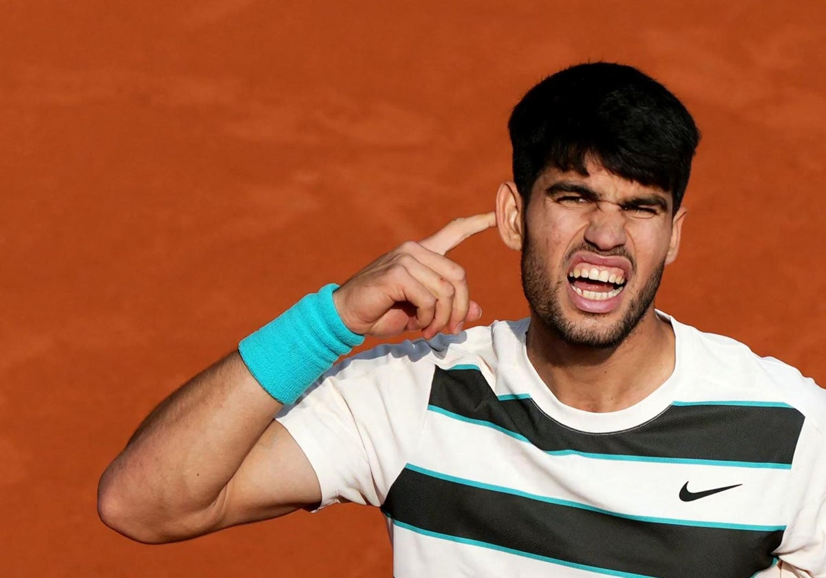 Carlos Alcaraz, durante la final de Roland Garros