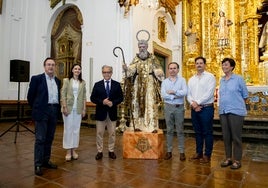 El retablo mayor de la iglesia de la Merced de Córdoba, al completo con la recuperación de la imagen de San Antonio Abad