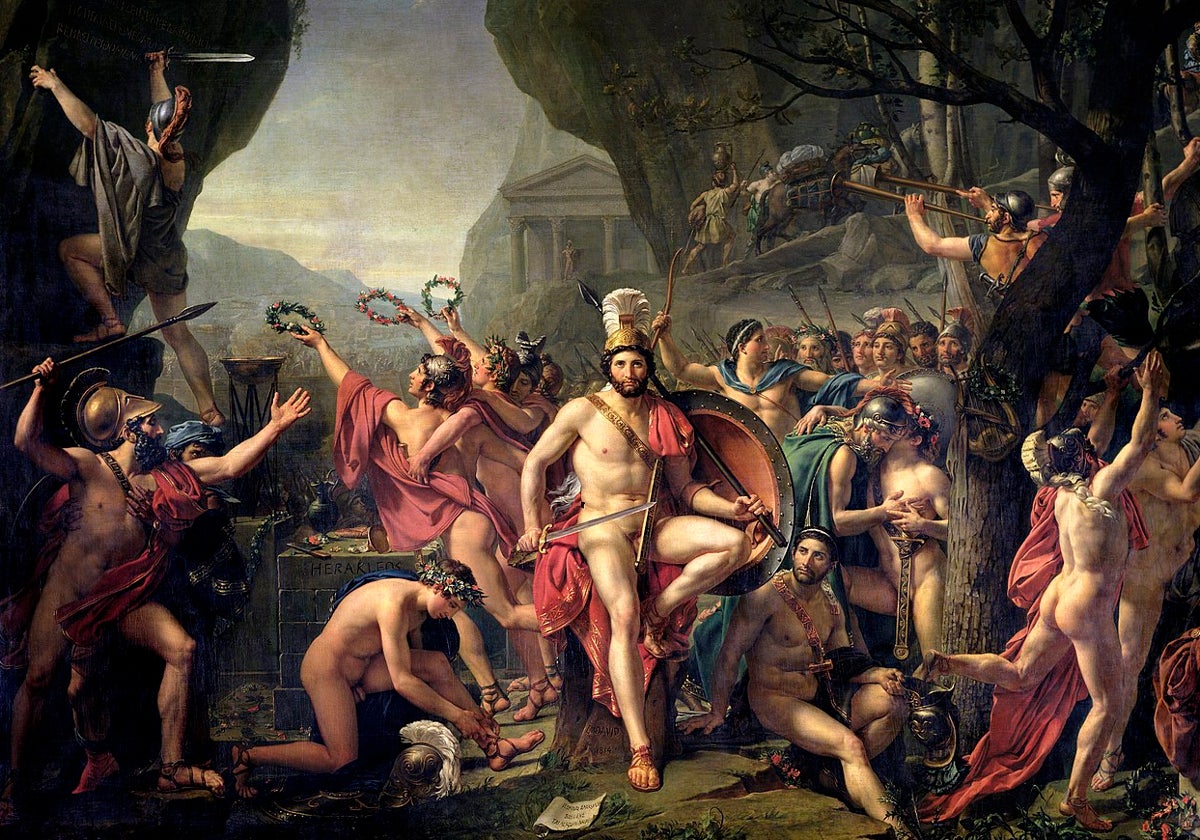 'Leónidas en las Termópilas' (1814), cuadro de Jacques-Louis David